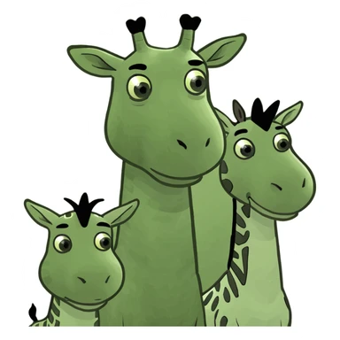 Giraffe and donkey sticker