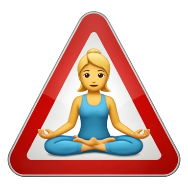 traffic sign style emoji of no yoga allowed sticker