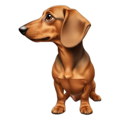 Dog head reality dachshund Looks to the left side 180 Degrees sticker