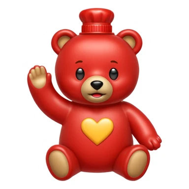 Make an emoji out of a ketchup bear. sticker