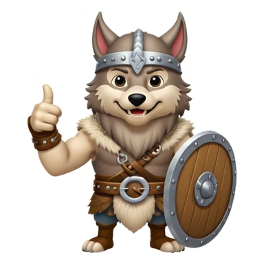 Viking Wolf giving thumbs up sticker
