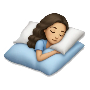 Brunette girl sleeping with pillow sticker