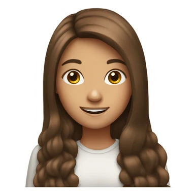 smiling girl with long brown hair sticker