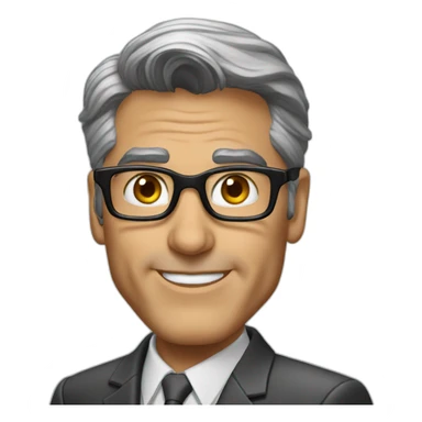 George clooney innovation consultant wearing glasses sticker