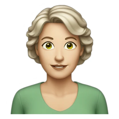 55 year old white woman brown hair green eyes sticker