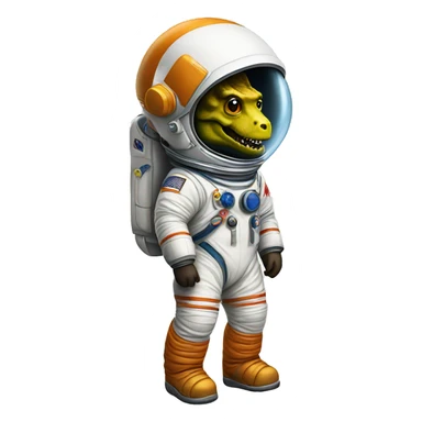 a astronaut and t-rex sticker