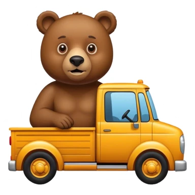Bear driving truck sticker