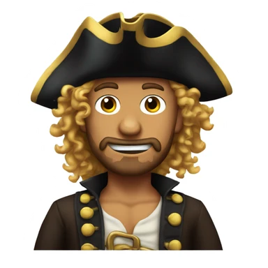 Make a pirate one-piece character with a tanned complexion and curly hair  sticker