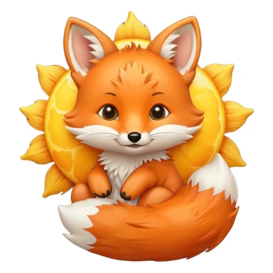 Baby fox holding a sun ☀️🦊 sticker