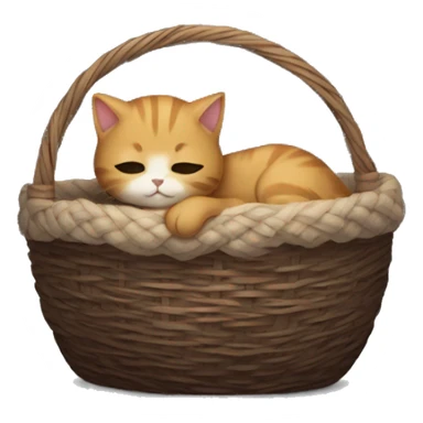 Kitten curled up in a basket dark academia aesthetic sticker