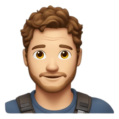 Chris Pratt brunette cartoon sticker