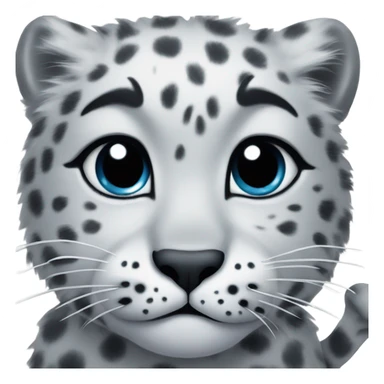 Snow leopard kiss sticker