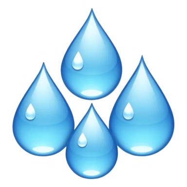 three equally sized droplets stacked on top of each other with two other droplets going outward from the middle droplet sticker