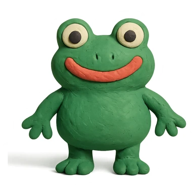 happy frog in claymation style sticker