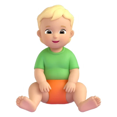 blonde-haired baby boy, sitting, cheerful sticker