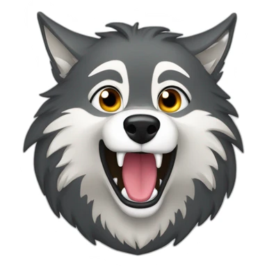 Wolf lauphing sticker
