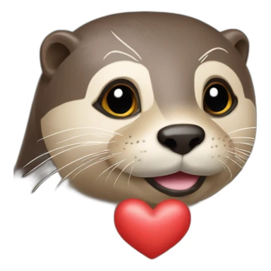 Loutre avec des cœur au dessus de la tête sticker