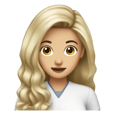 Nail tech with dark hair sticker