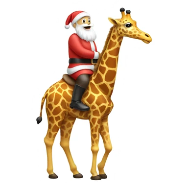 Santa riding a giraffe  sticker