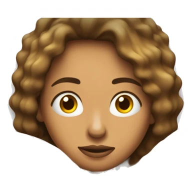 chica de pelo rizo sentada en una cama  sticker