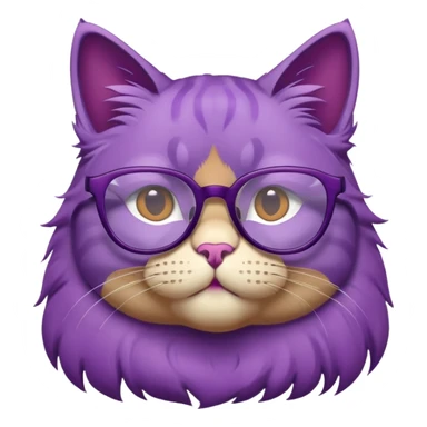 purple cat wearing glasses sticker