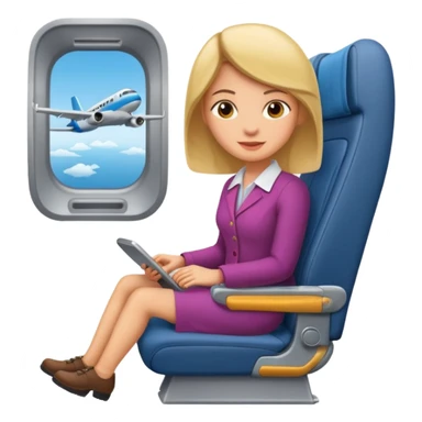 woman passanger in plane seat sticker