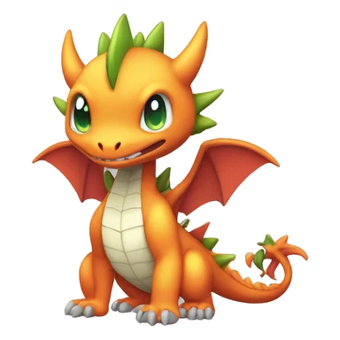 Kawaii Edgy Bright Dragon Pokémon Fakemon full body sticker