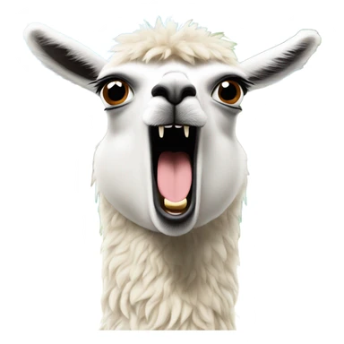 Llama in a zoo screaming as loud as he can sticker