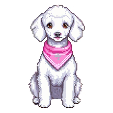 white poodle with pink bandana sticker