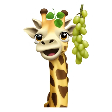 giraffe eating grapes sticker