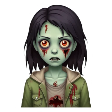 girl zombie with dark hair sticker