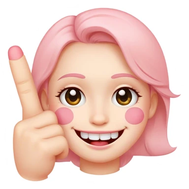 Smily face with blush and a middle finger sticker