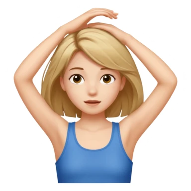 girl with armpit length hair and has peekaboo hair color model  sticker
