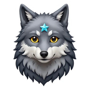 A wolf with stars sticker