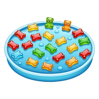Puddle with tiny gummy bears in it  sticker