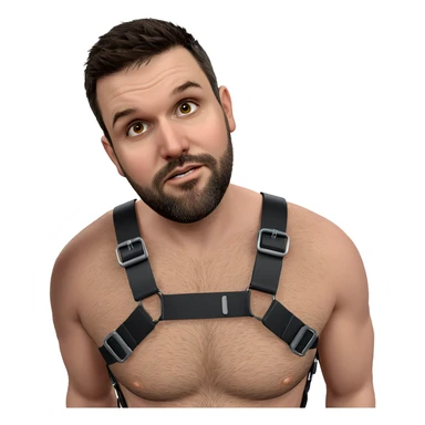 bearded boy in harness sticker