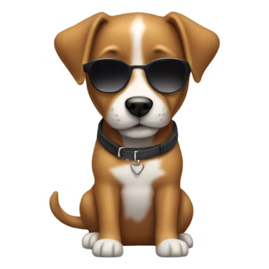 boys with dog and shades sticker