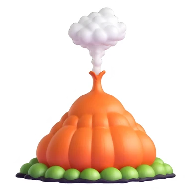 onion volcano with steam coming out sticker