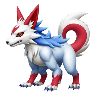 Garurumon-Zangoose-Renamon-fusion-hybrid-creature (full body) sticker