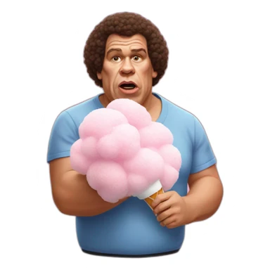 Andre the giant eating cotton candy sticker