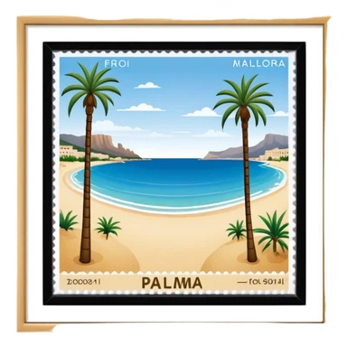 palma de Mallorca post stamp sticker