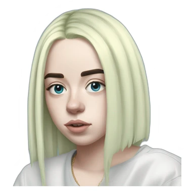 Billie eilish cheveux bleu sticker