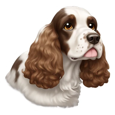 Black brown and white English cocker spaniel sticker