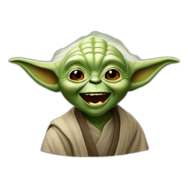 master yoda laughs sticker
