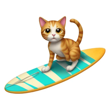 cat on a surfboard sticker