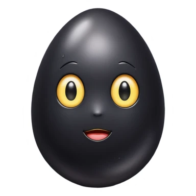glistening wet black egg sticker