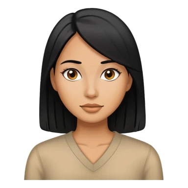 woman with black straight hair and tan skin sticker