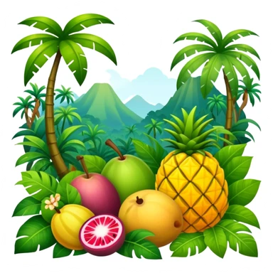 tropical jungle fruit landscape sticker
