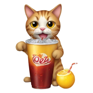 Cat with a soda sticker