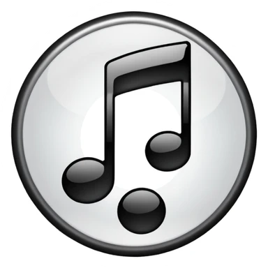 music icon black and white color gradients  sticker